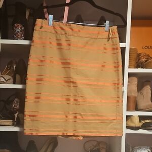 J. Crew Tan and Orange Mini Skirt